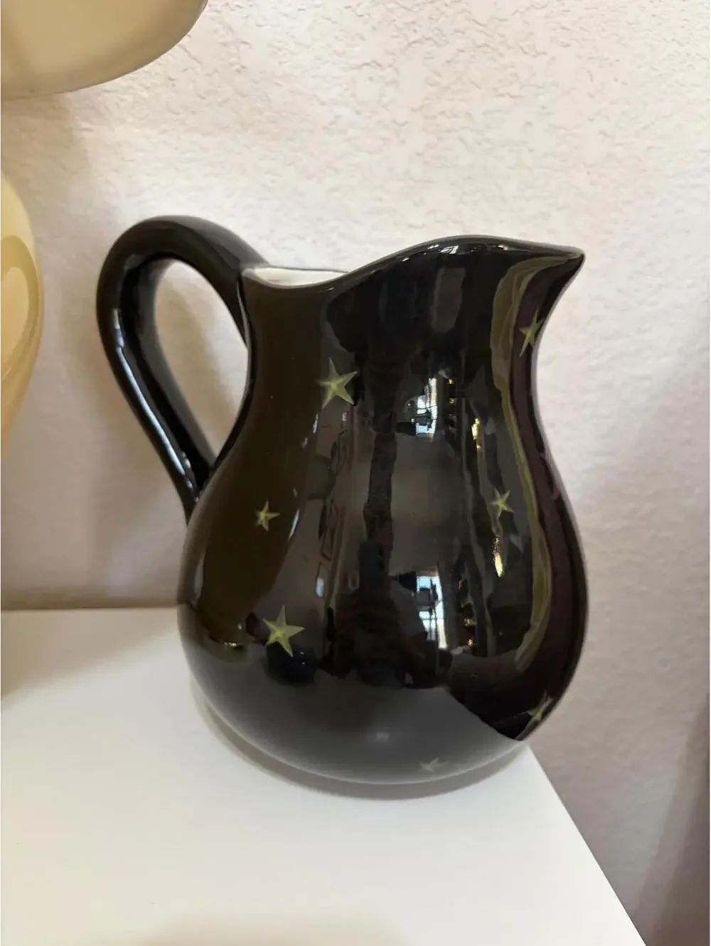 Target Halloween Large Ceramic Pitcher Jack O' Lanterns Stars Pumpkins Black